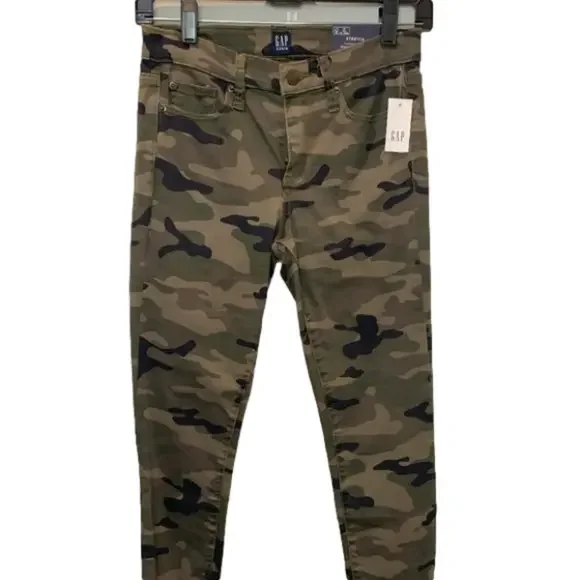 Camo Gap stretch jeans, New W/ Tags, waist 25, true skinny ankle, 90% cotton - Picture 4 of 8